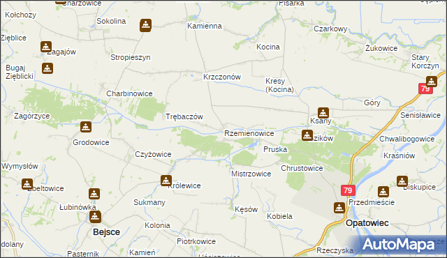 mapa Rzemienowice, Rzemienowice na mapie Targeo