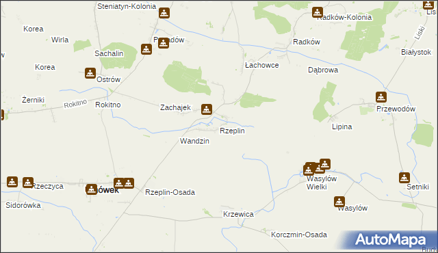mapa Rzeplin gmina Ulhówek, Rzeplin gmina Ulhówek na mapie Targeo