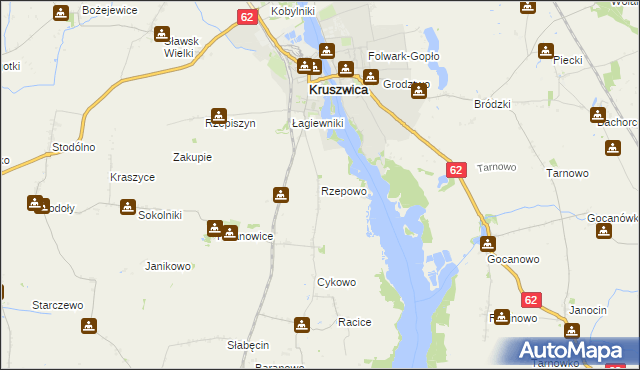 mapa Rzepowo gmina Kruszwica, Rzepowo gmina Kruszwica na mapie Targeo