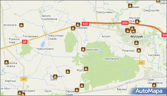 mapa Rzęszkowo, Rzęszkowo na mapie Targeo