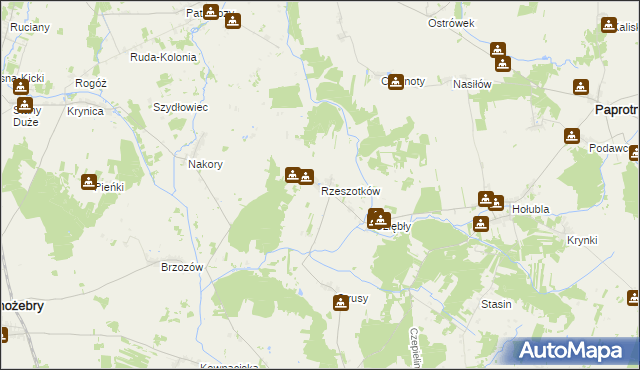 mapa Rzeszotków, Rzeszotków na mapie Targeo