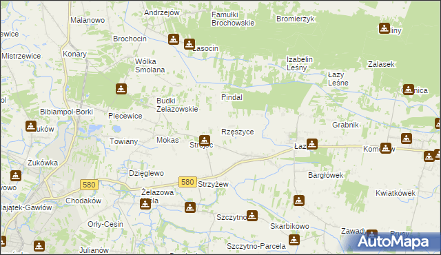 mapa Rzęszyce, Rzęszyce na mapie Targeo