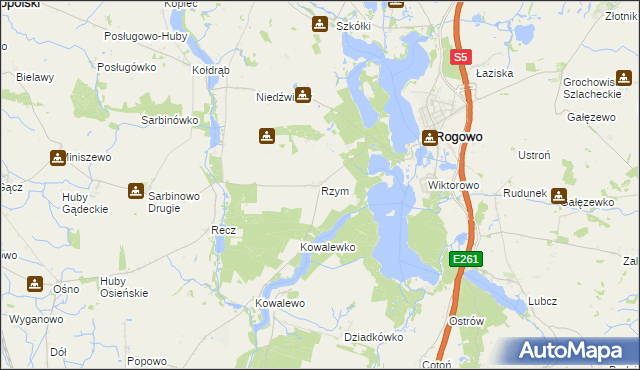 mapa Rzym gmina Rogowo, Rzym gmina Rogowo na mapie Targeo