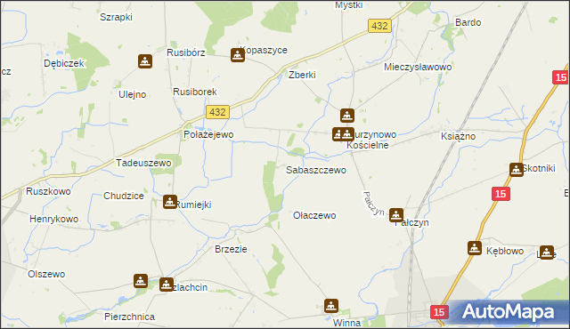 mapa Sabaszczewo, Sabaszczewo na mapie Targeo