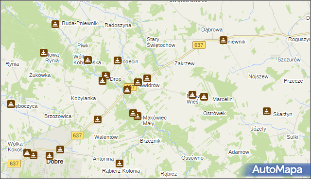 mapa Sąchocin, Sąchocin na mapie Targeo