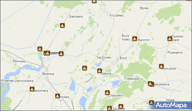 mapa Sączkowo, Sączkowo na mapie Targeo