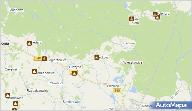 mapa Sadków gmina Dobroszyce, Sadków gmina Dobroszyce na mapie Targeo