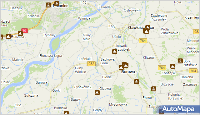 mapa Sadkowa Góra, Sadkowa Góra na mapie Targeo