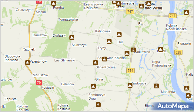 mapa Sadkowice-Kolonia, Sadkowice-Kolonia na mapie Targeo