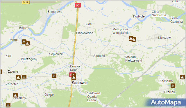 mapa Sadoleś, Sadoleś na mapie Targeo