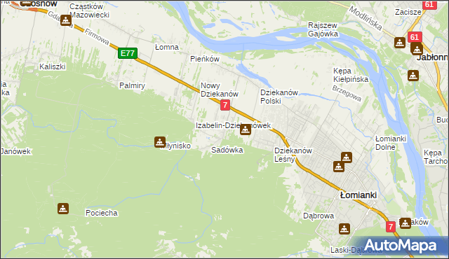 mapa Sadowa gmina Łomianki, Sadowa gmina Łomianki na mapie Targeo