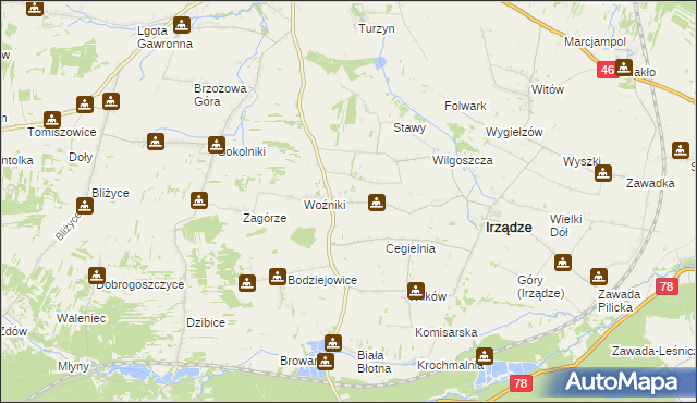 mapa Sadowie gmina Irządze, Sadowie gmina Irządze na mapie Targeo