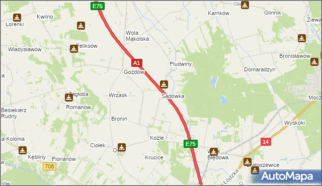 mapa Sadówka, Sadówka na mapie Targeo