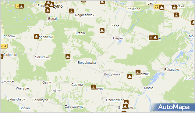 mapa Sady gmina Żytno, Sady gmina Żytno na mapie Targeo