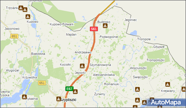 mapa Sadzawki, Sadzawki na mapie Targeo