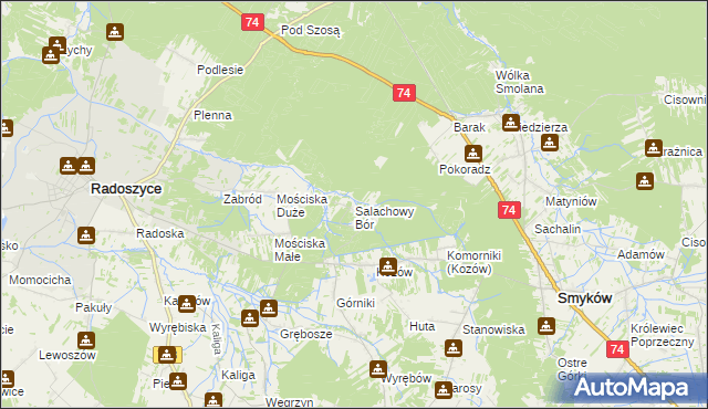 mapa Salachowy Bór, Salachowy Bór na mapie Targeo