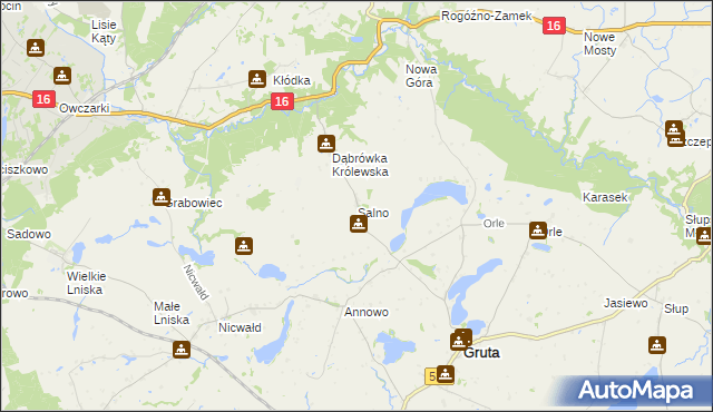 mapa Salno gmina Gruta, Salno gmina Gruta na mapie Targeo