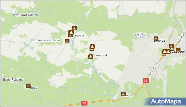 mapa Samborsko, Samborsko na mapie Targeo