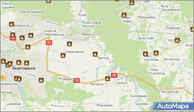 mapa Samice, Samice na mapie Targeo