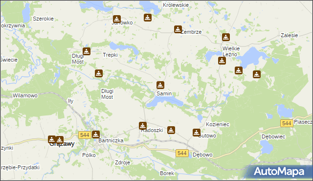 mapa Samin gmina Bartniczka, Samin gmina Bartniczka na mapie Targeo