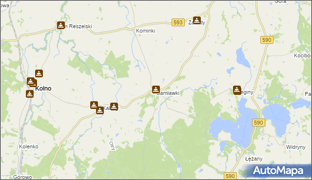 mapa Samławki, Samławki na mapie Targeo