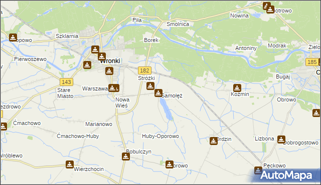 mapa Samołęż, Samołęż na mapie Targeo