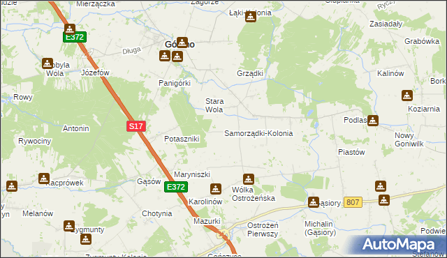 mapa Samorządki-Kolonia, Samorządki-Kolonia na mapie Targeo