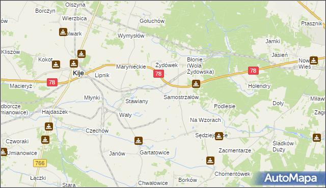 mapa Samostrzałów, Samostrzałów na mapie Targeo