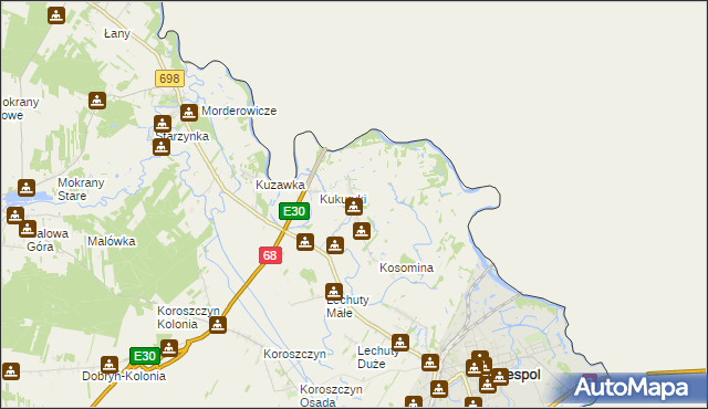 mapa Samowicze, Samowicze na mapie Targeo