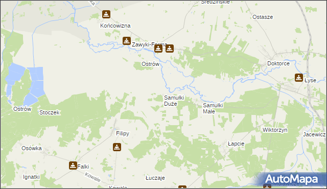 mapa Samułki Duże, Samułki Duże na mapie Targeo