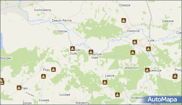 mapa Samułki Małe, Samułki Małe na mapie Targeo