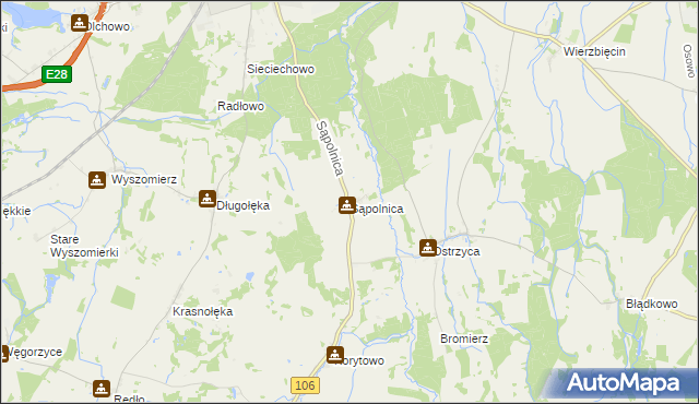 mapa Sąpolnica, Sąpolnica na mapie Targeo