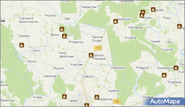 mapa Sarbice Pierwsze, Sarbice Pierwsze na mapie Targeo