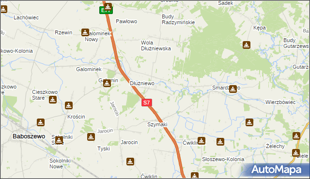 mapa Sarbiewo gmina Baboszewo, Sarbiewo gmina Baboszewo na mapie Targeo