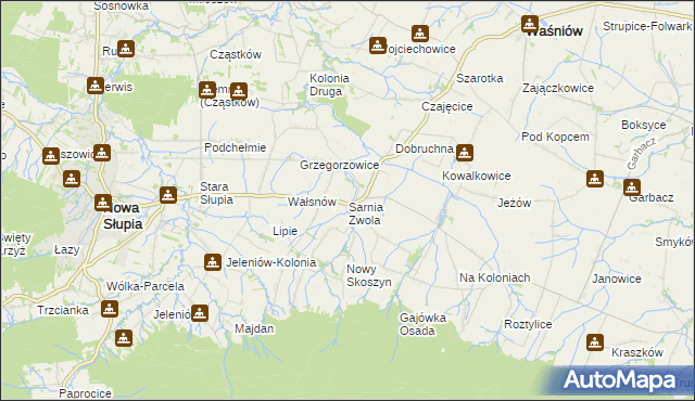 mapa Sarnia Zwola, Sarnia Zwola na mapie Targeo