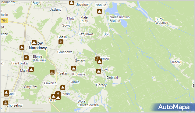 mapa Sarnów gmina Tuszów Narodowy, Sarnów gmina Tuszów Narodowy na mapie Targeo