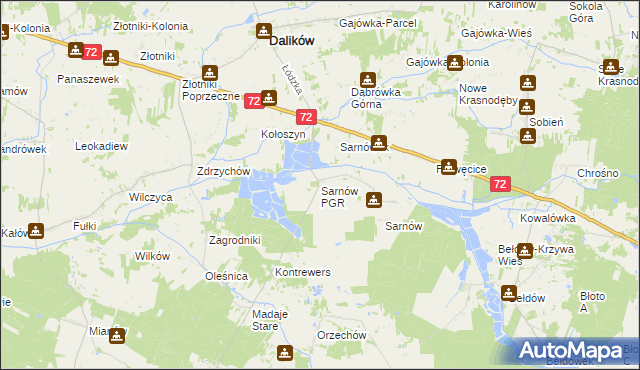 mapa Sarnów PGR, Sarnów PGR na mapie Targeo