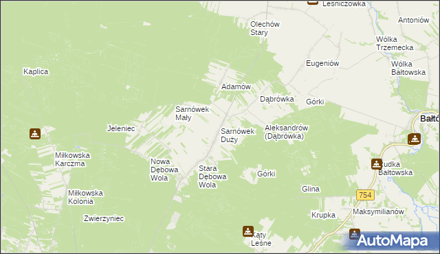 mapa Sarnówek Duży, Sarnówek Duży na mapie Targeo