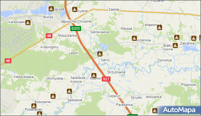 mapa Sarny gmina Ułęż, Sarny gmina Ułęż na mapie Targeo