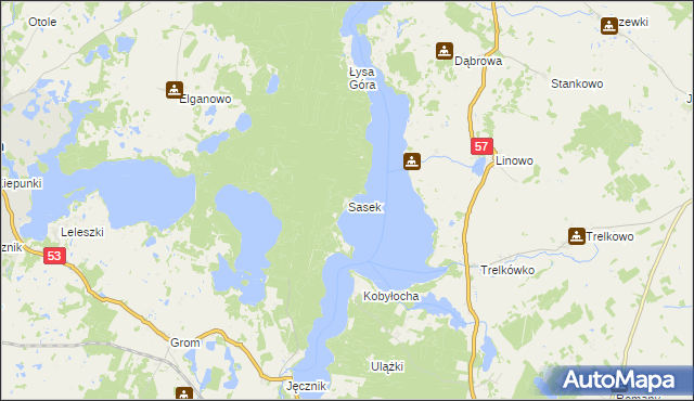 mapa Sasek, Sasek na mapie Targeo