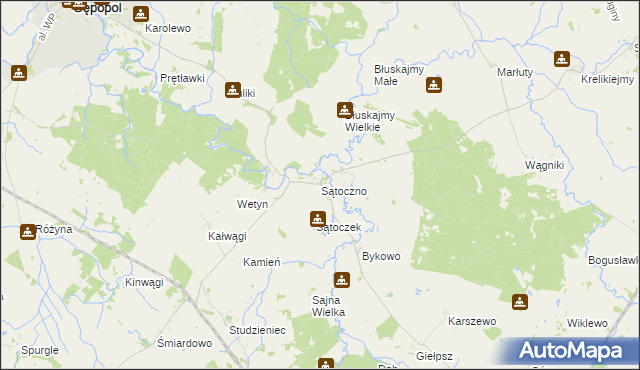 mapa Sątoczno gmina Korsze, Sątoczno gmina Korsze na mapie Targeo