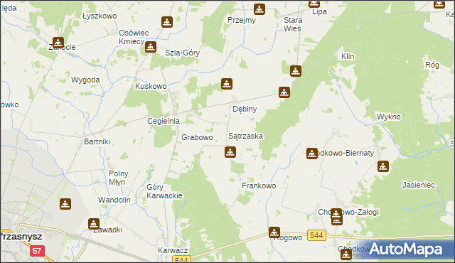 mapa Sątrzaska, Sątrzaska na mapie Targeo