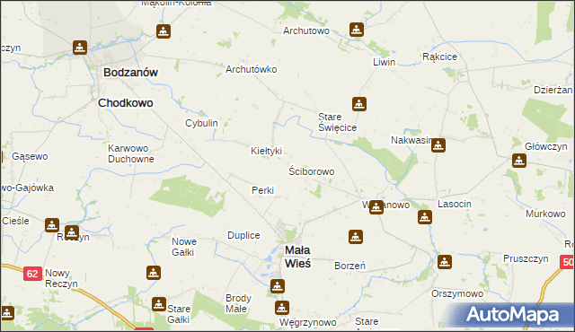 mapa Ściborowo, Ściborowo na mapie Targeo