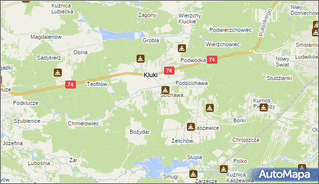 mapa Ścichawa, Ścichawa na mapie Targeo