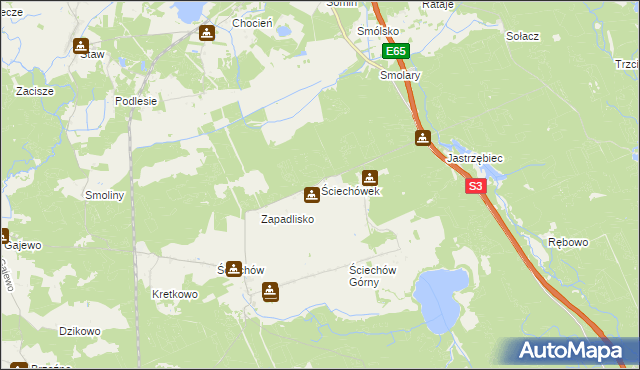 mapa Ściechówek, Ściechówek na mapie Targeo