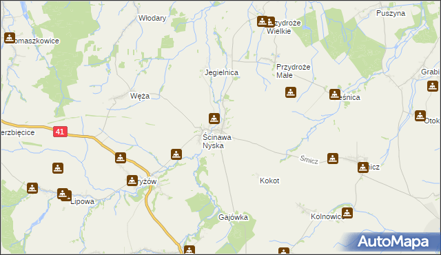 mapa Ścinawa Mała, Ścinawa Mała na mapie Targeo