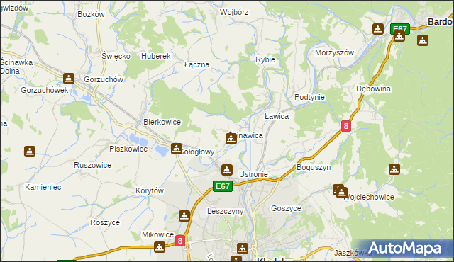 mapa Ścinawica, Ścinawica na mapie Targeo