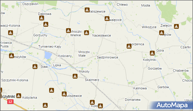 mapa Sędzimirowice, Sędzimirowice na mapie Targeo