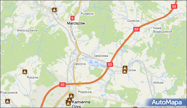 mapa Sędzisław, Sędzisław na mapie Targeo