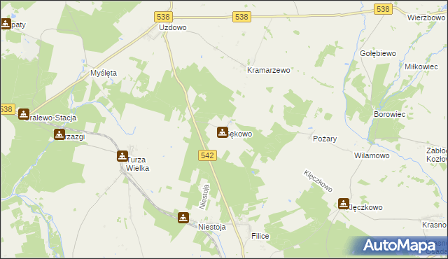 mapa Sękowo gmina Działdowo, Sękowo gmina Działdowo na mapie Targeo